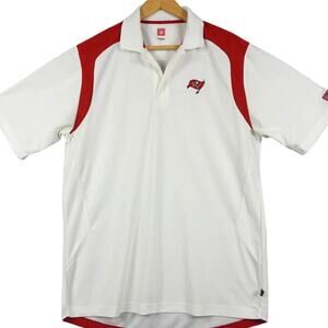 Tampa Bay Buccaneers NFL Men's Polo Shirt Sz Medium White Football Golf Active